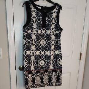 London Times Black and White Floral Mini Dress